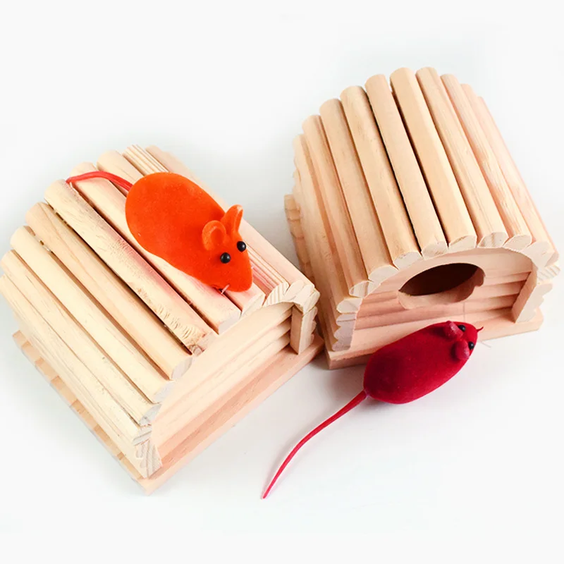 Практичное гнездо милый кролик Свинья дом деревянный хомяка кровать дерево цвет