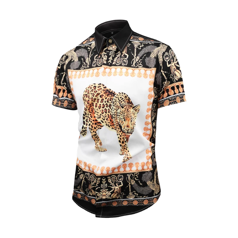 Истинный ревеллер 3D Тигр короткий рукав рубашки мужские королевская кофточка с