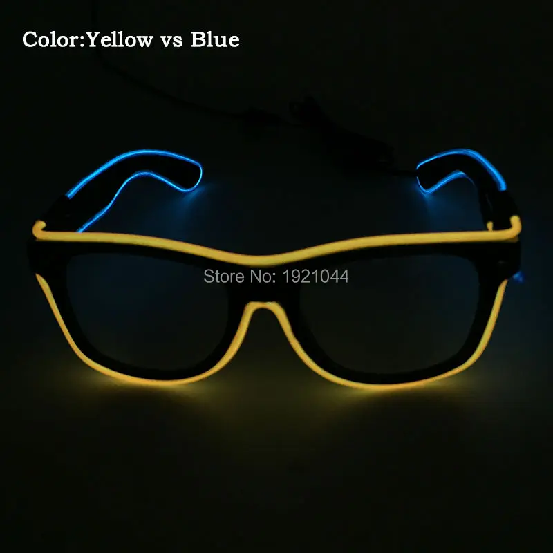 

Fashion Sound Actived Double Color 12 Style EL Sunglasses Powered By DC-3V Neon glow light Event Party Supplies