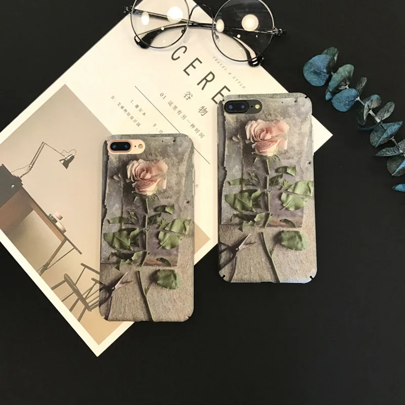 Горячая Ретро картина маслом Rosas цветочный чехол для iphone 6 Чехол классическое