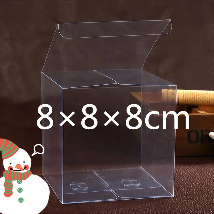 

8*8*8 cm 24PCS/Lot Transparent Clear PVC Displays Boxes Waterproof Package Display Gift Box Candy/Gift/Toy/Chocolate PVC Box