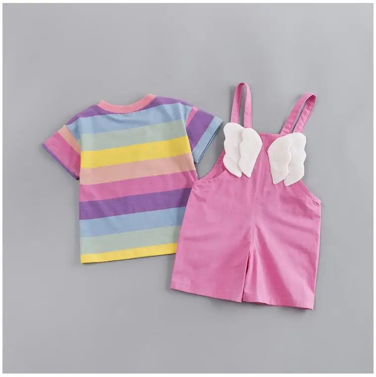 Летний комплект одежды для малышей комплекты маленьких девочек и мальчиков