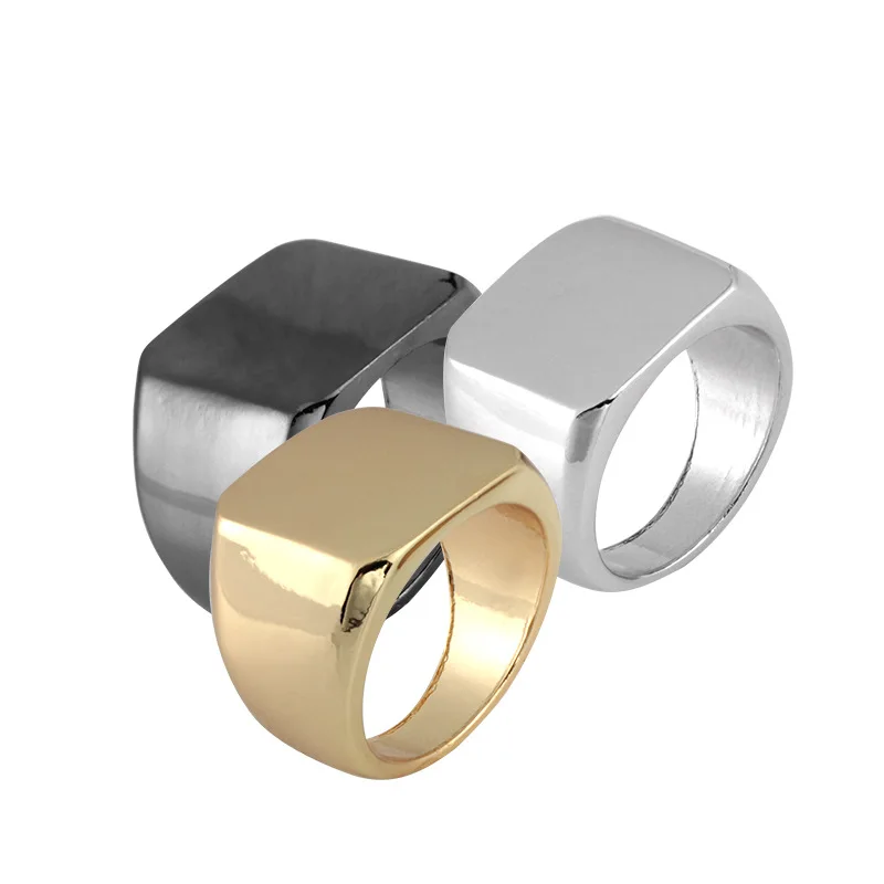 Большое мужское кольцо на палец в стиле панк ширина вывеска полированная лента