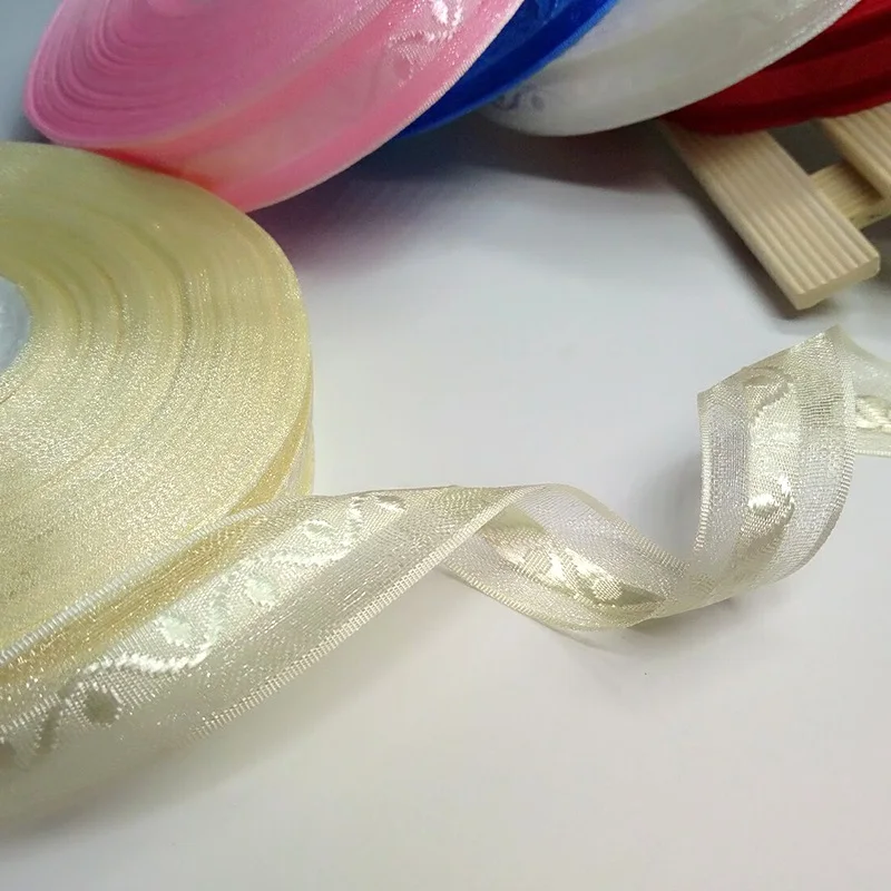 Лента из жаккардовой пряжи 5 рулонов 20 мм|organza ribbon|ribbon giftribbon craft |