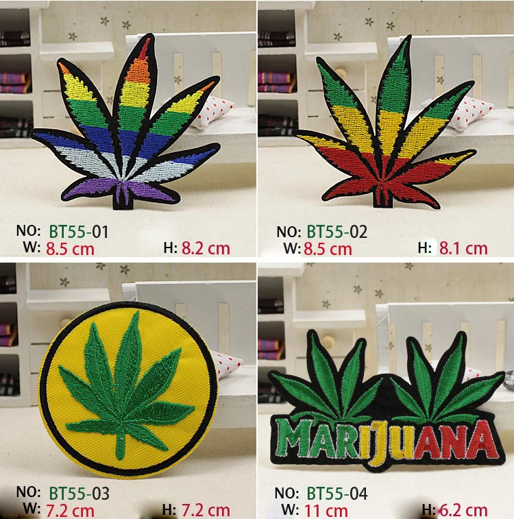 Железные нашивки красочные кленовый лист дизайн аппликация вышивка цветок 4 вида