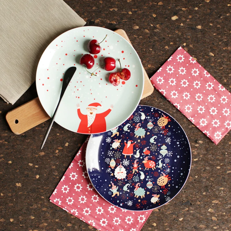 8-дюймовая Рождественская тарелка декоративные блюда тарелки из костяного