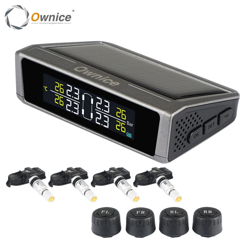 Автомобильный Солнечный TPMS внутренний внешний датчик беспроводная система