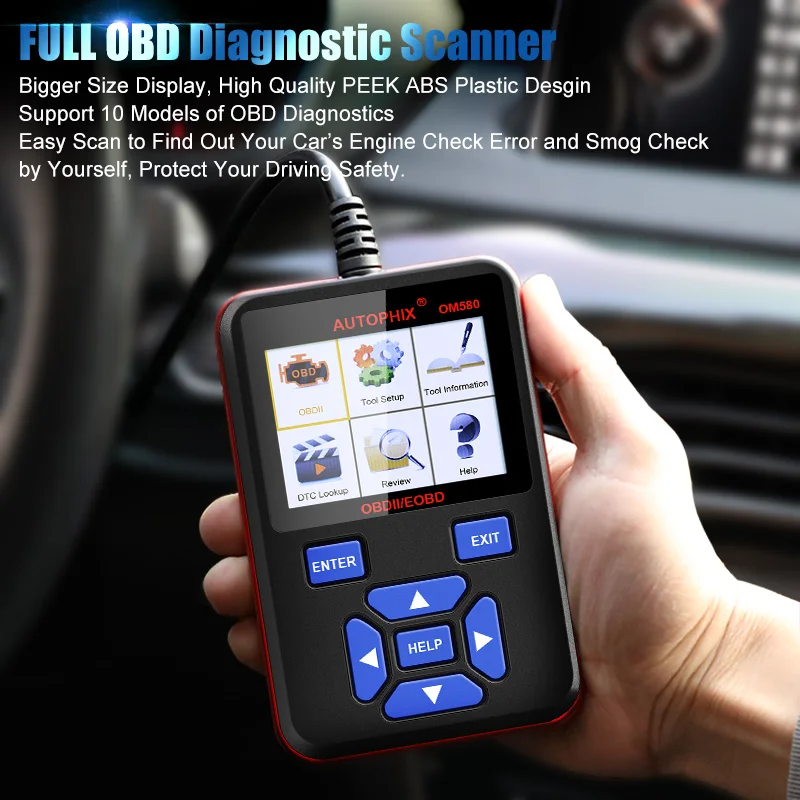 Autophix OM580 OBD2 Автомобильный сканер для двигателя улавливания топливных паров (EVAP) OBD