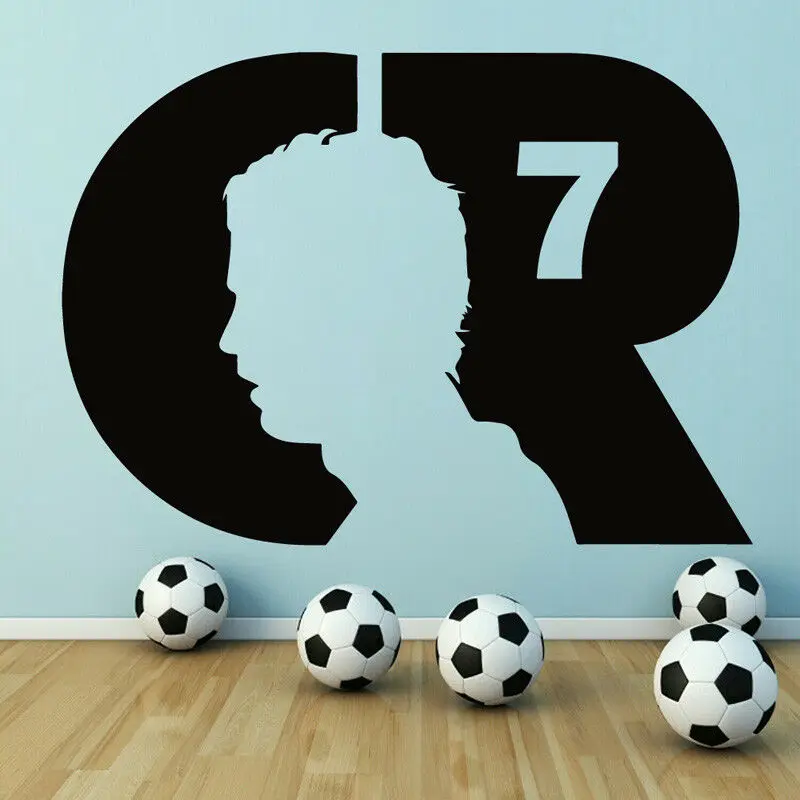 Футбольные спортсмены Роналду CR7 стикер на стену винил Футбол Спорт Плакат Наклейка для комнаты мальчиков съемный домашний декор DIY Фреска Z165