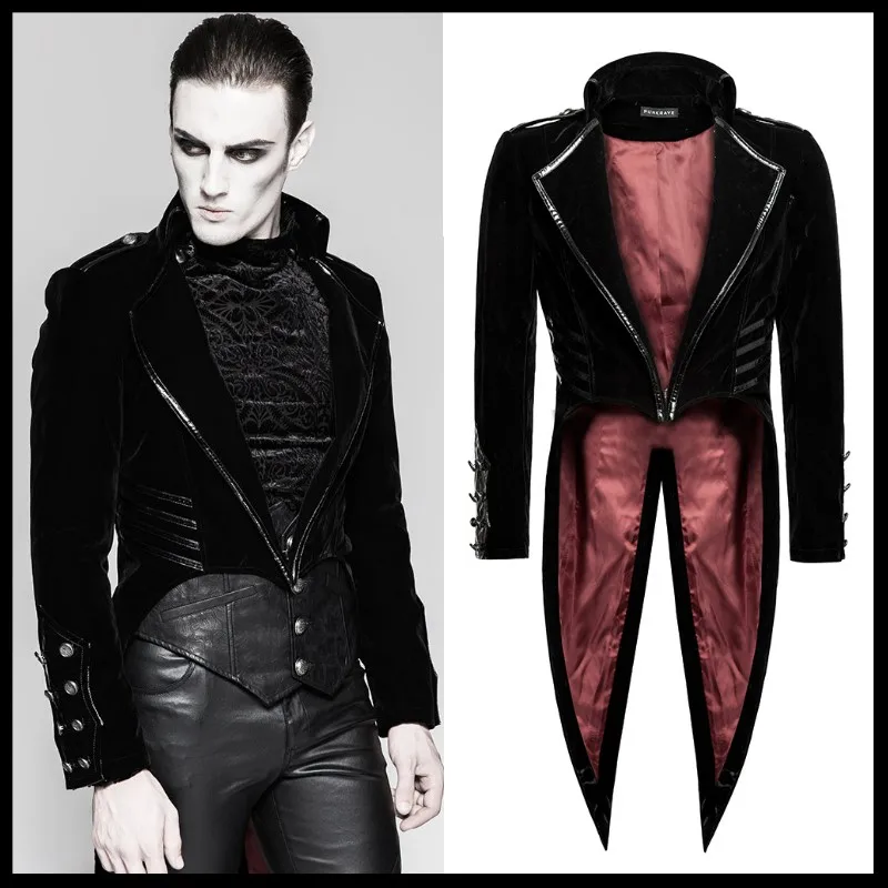 Мужская военная форма в стиле Панк RAVE Великолепная куртка с хвостом ластовицы