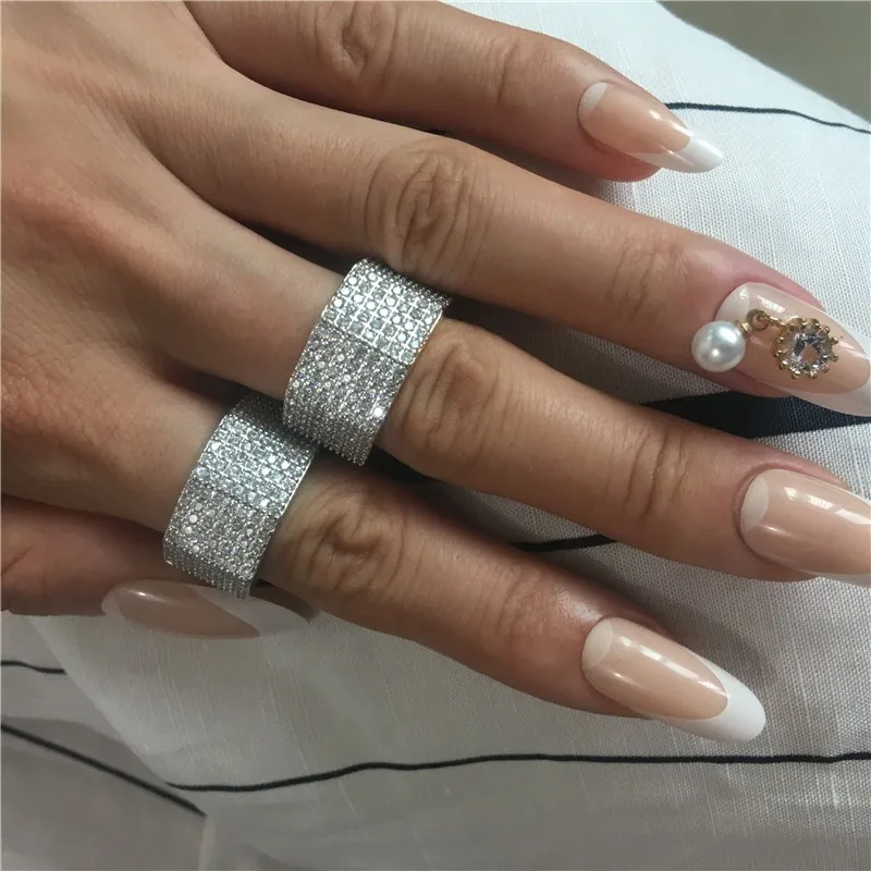 choucong Luxury Ring 925 sterling Silver micro pave AAAAA cz Engagement Wedding Band Rings For Women men Dubai Party Jewelry