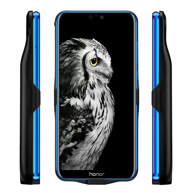 Черный Чехол с аккумулятором для huawei Honor 9 Lite, портативное зарядное устройство, чехол для аккумулятора, 6000 мА/ч, внешний аккумулятор, чехол для зарядки аккумулятора - Цвет: Черный