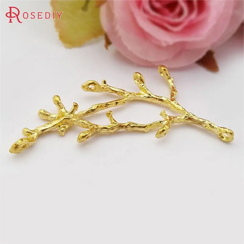 Gold Color Plated 31227) 10 шт 52x30 мм золотой цвет цинковый сплав ветка дерева соединитель Подвески Diy ювелирных изделий Аксессуары оптом - Цвет: Gold Color Plated