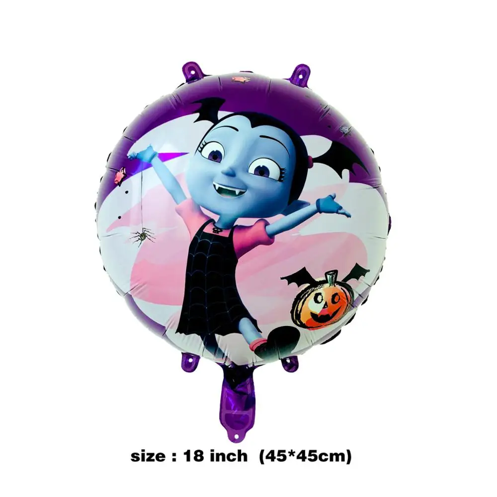 18inches purple Украшения для вечеринки на день рождения, Детские шары vampirina vampirin, вечерние шары для дня рождения вампира, воздушные шары с гелием из фольги - Цвет: 18inches purple