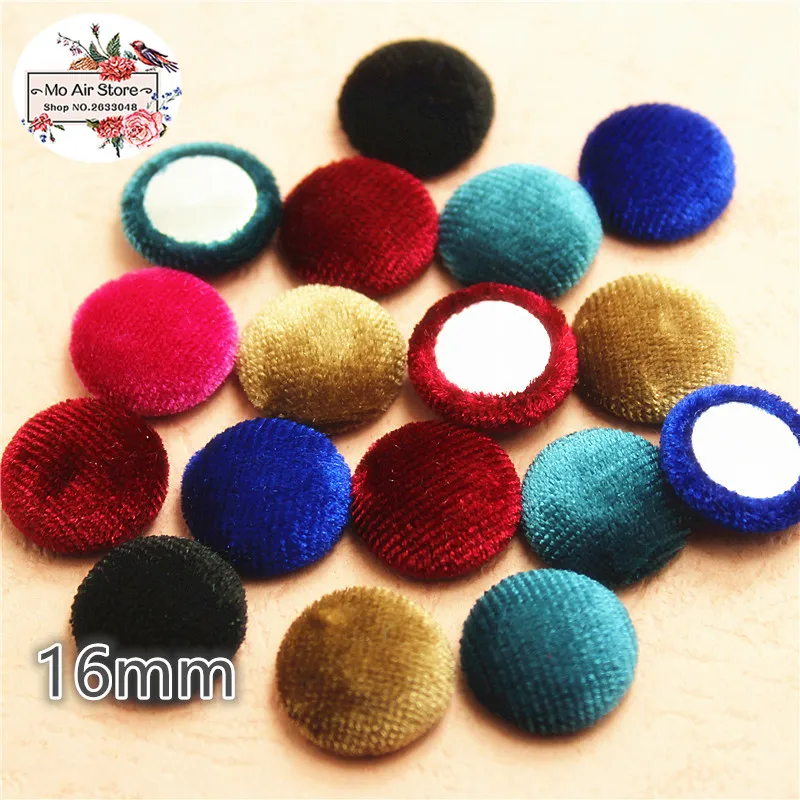 50 шт. разноцветные пуговицы с плоской задней стороной покрытая тканью круглая