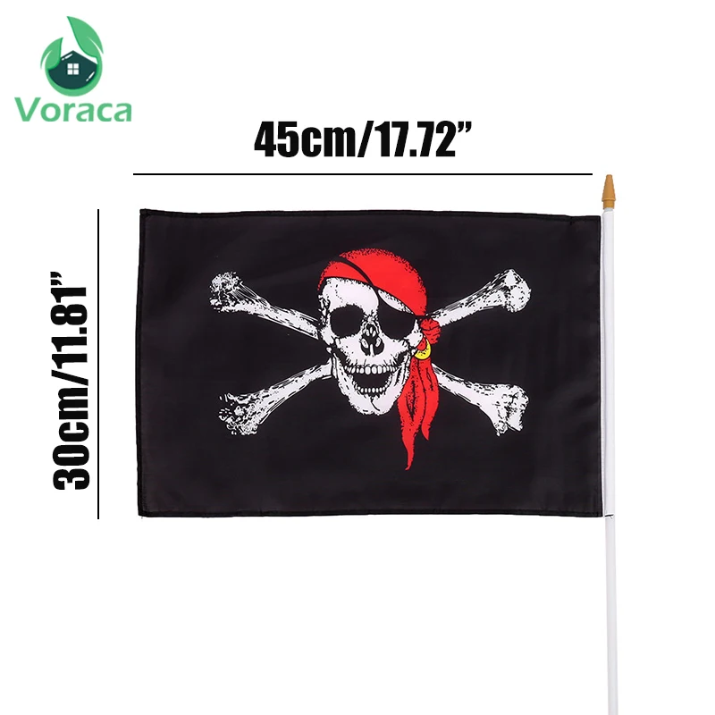 30X45 см пиратские флаги с флагштоком пиратский узор Хэллоуин вечерние баннеры на машину украшения для дома открытый висячий флаг