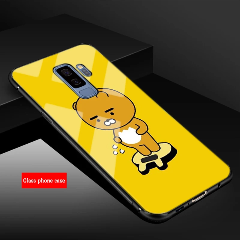 Со смешными героями из мультфильмов какао чехол Чехол из закаленного стекла для телефона для samsung Galaxy A6 A6S A8 A8S J6 J8 S8 S9 S10 PLUS, NOTE 8, 9