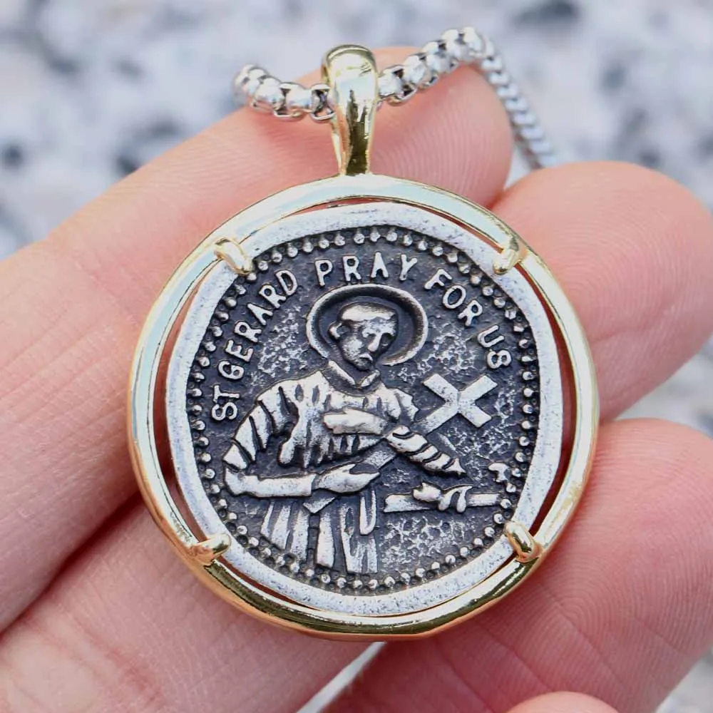 Медаль Saint Gerard ожерелье католическое преданное покровитель Святого плодородия