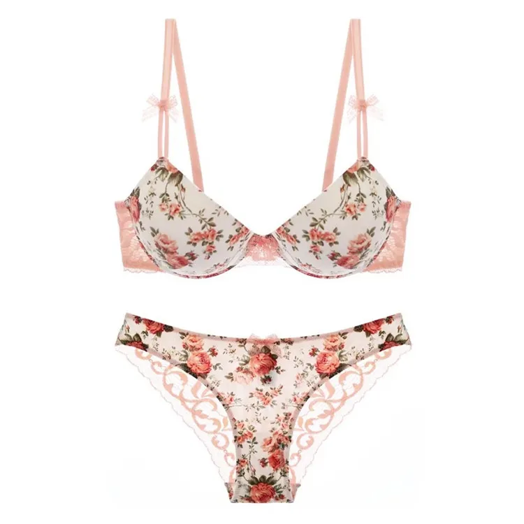 Sexy Women Bra Set Lace Flower Lingerie Big Size Underwear Panties Women'S Bras For Women Seamless Bralette For Push Up