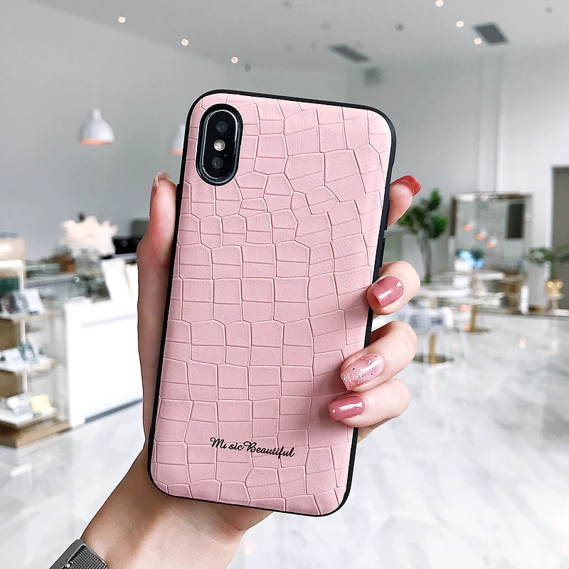 Роскошный кожаный чехол с каменной текстурой для iphone 6 7 8 plus X галькой стиль ТПУ ПК