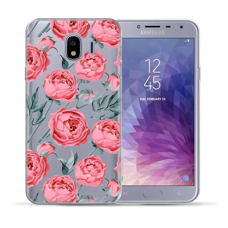 Мягкий чехол из ТПУ с единорогом и цветами для Samsung Galaxy J3 J7 J8 J6 J4 Plus 2018 J5 2016 2017 M10 M20 M30