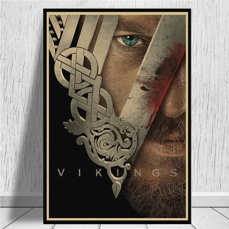Vikings плакат из крафт бумаги Bar Cafe винтажная Высококачественная декоративная