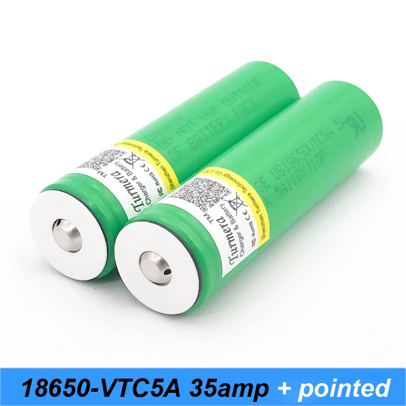 VTC5A TMax 40 ампер импульсный 60A разряд 3,6 В US18650VTC5A с заостренным 2600 мАч высокий расход 40A аккумулятор для использования в электронных сигаретах