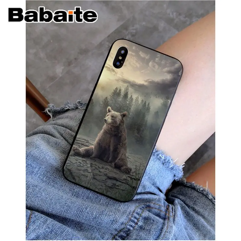 Babaite grizzly bear Новинка чехол для телефона Fundas чехол для Apple iPhone 8 7 6 6S Plus X XS MAX 5 5S SE XR чехол