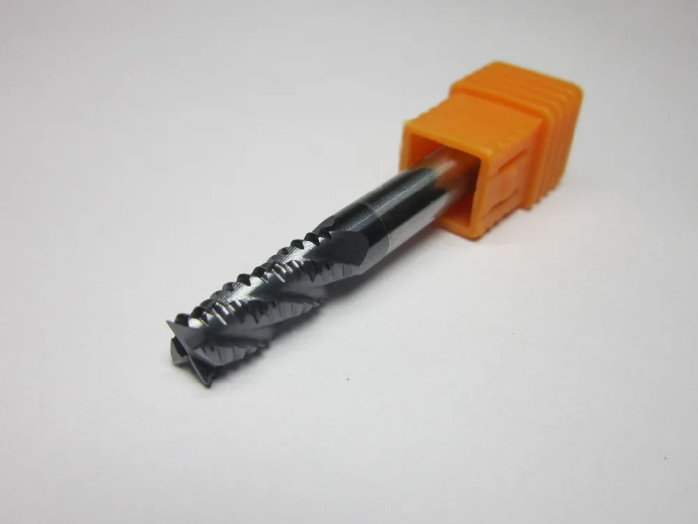 

wholesale 10PCS 6mm four 4 Flutes HRC55 Roughing End Mills Square roughing carbide end milling CNC milling cutter freeshipping