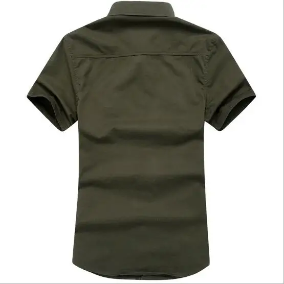 Plus Size M-6XL 2017 Hot High Quality Men's Short Sleeve Shirt men's military uniform style men Casual Top Clothes | Мужская