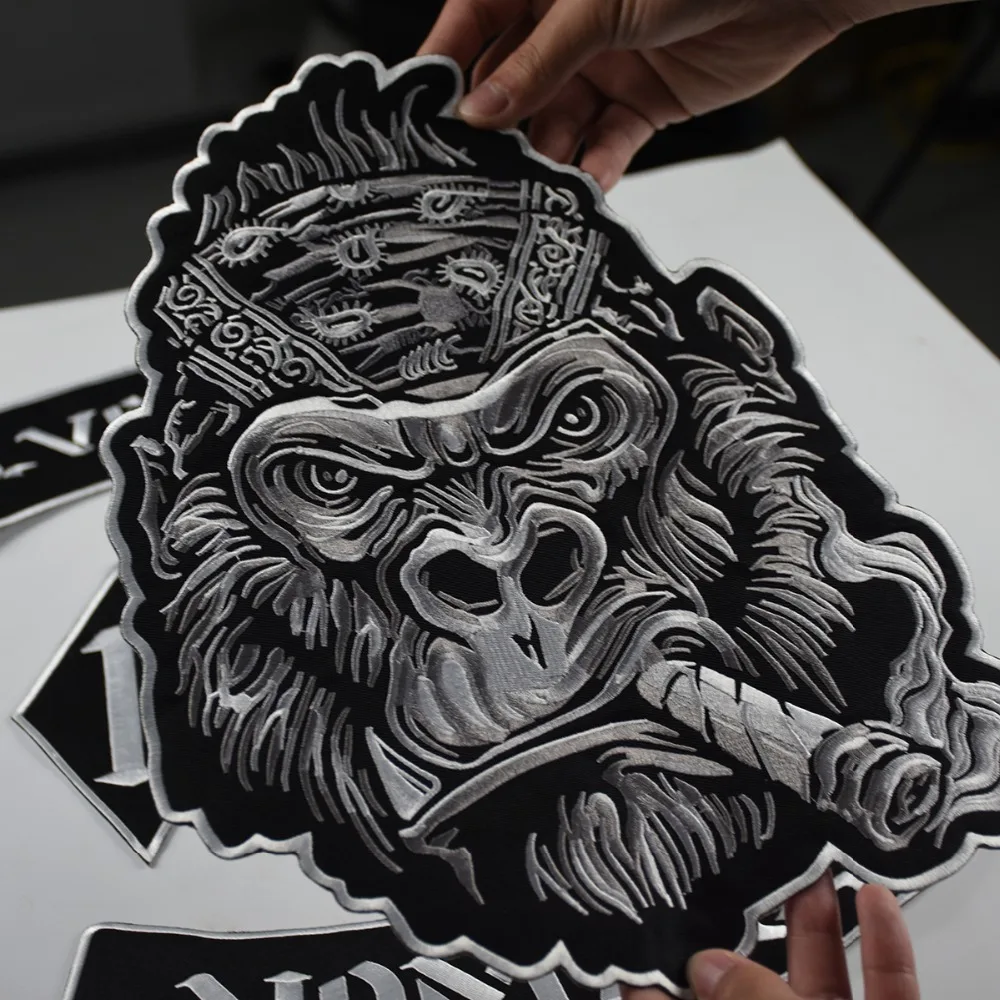 Nomads Silverbacks MC 1% патч черный твил ткань с железом подходит для куртки на заказ DIY дизайн