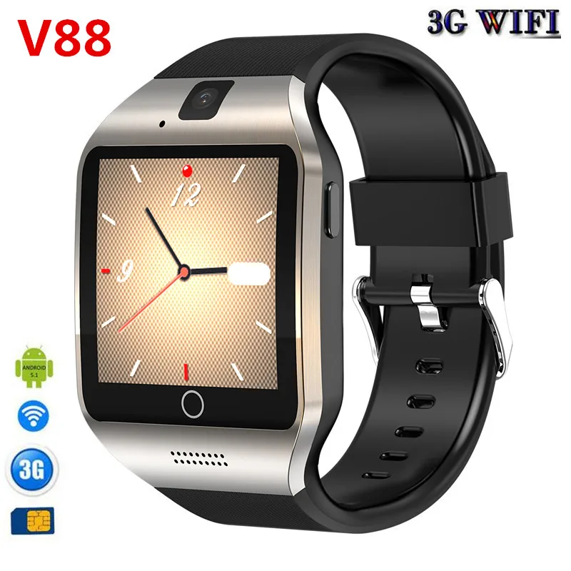 3G WIFI GPS bluetooth умные часы V88 Android 5 1 MTK6572 CPU 52 дюймов 5.0MP камера smartwatch для iphone huawei