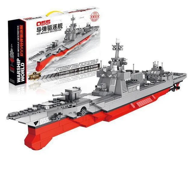 Новый 632006 военный корабль серии линкор крейсер Перевозчик ракета 055 эсминец