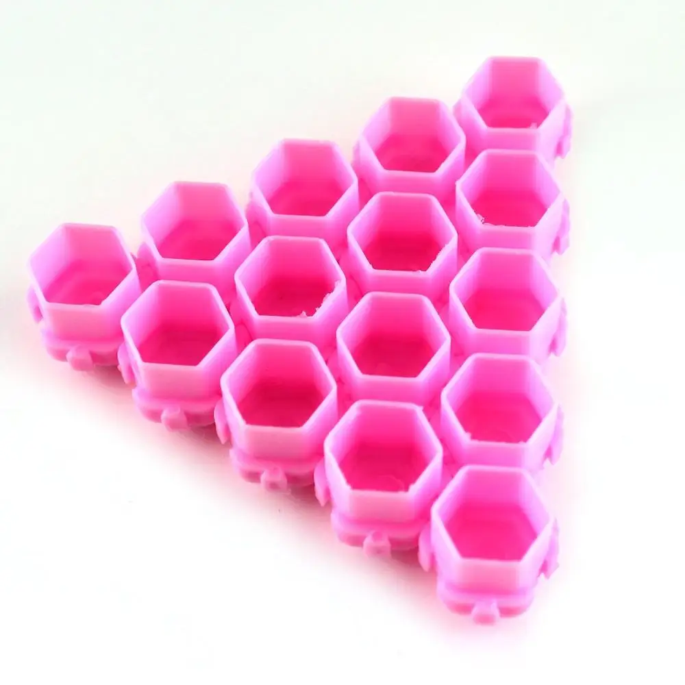 pink Горячая распродажа! Красочные профессиональные Hive с сопротивлением чернильная чаша для пчелиных сот Форма чернил для татуажа, чашки крышки для татуировки аксессуары оптом 200 шт./пакет - Цвет: pink