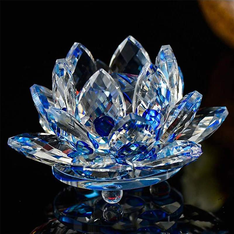 Современное Хрустальное ремесло цветок лотоса скульптуры Геометрическая