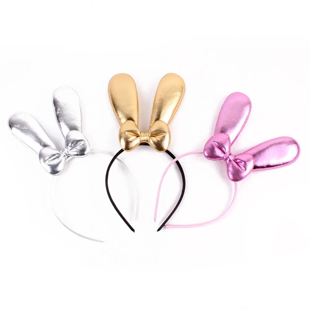 Baby Rabbit Ears Hairband Bowknot Gold Stamp Headband Toddler Turban Hair Accessoire Faixa Cabelo Para Girl | Детская одежда и