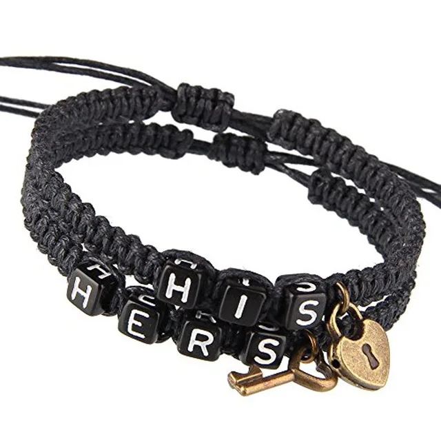 

Wholesale Hot Sale Charm Fine Gift Key Lock His Hers Personalized Camisetas Mujer Couples Lovers Bracelet
