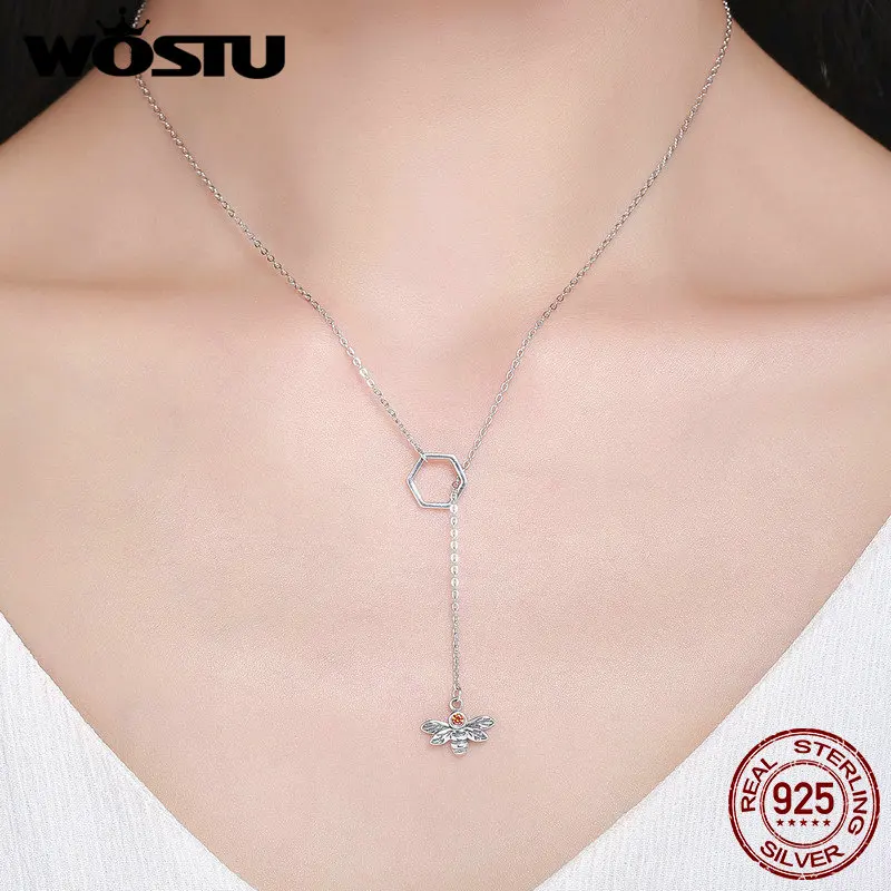 WOSTU/хит продаж Настоящее 100% Стерлинговое Серебро 925 пробы квадратная сотовая