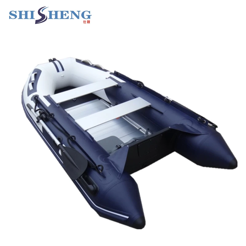 

Wholesale inflatable pvc fishing boat/White&dark blue folding boat