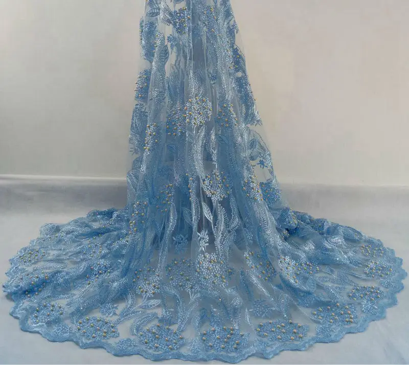 Французский шнурок с камнями и бисером 2017 Новое Прибытие Африканский Шнурок