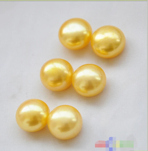 

FREE shipping> >>> 3pair 12MM GOLDEN ROUND FRESHWATER PEARL EARRING 925SS