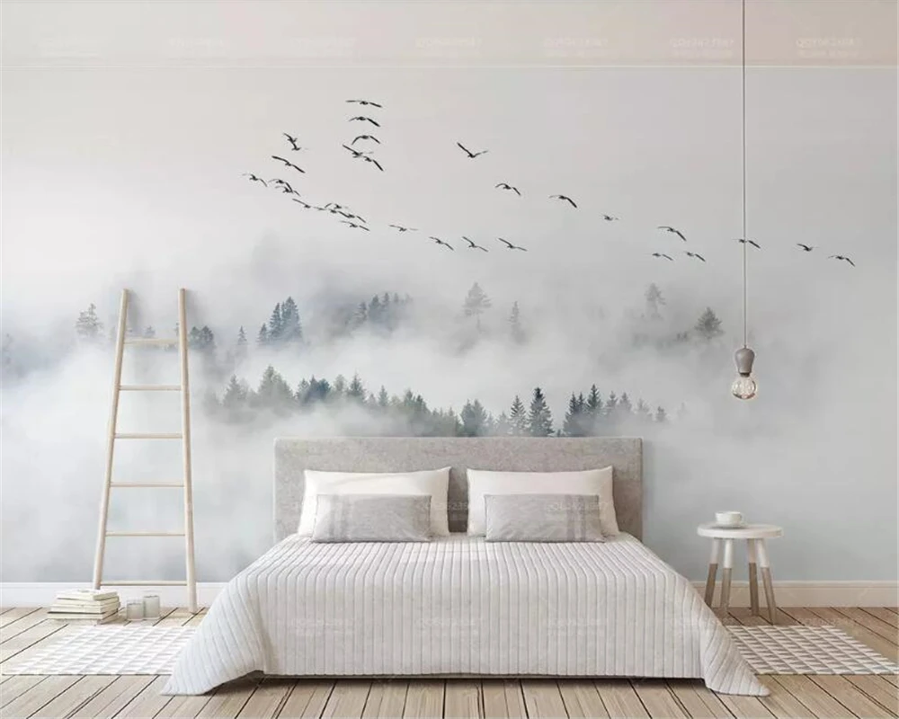 

beibehang Custom Wallpaper Photo wall mural wallpaper of Bird Pine Forest Clouds wall papel de parede 3d wallpaper papier peint
