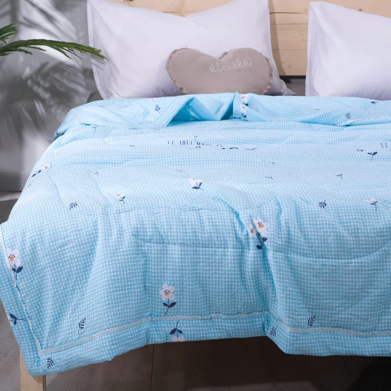 Летнее стеганое одеяло из обработанной вискозы тонкое полный размер королевы 2019