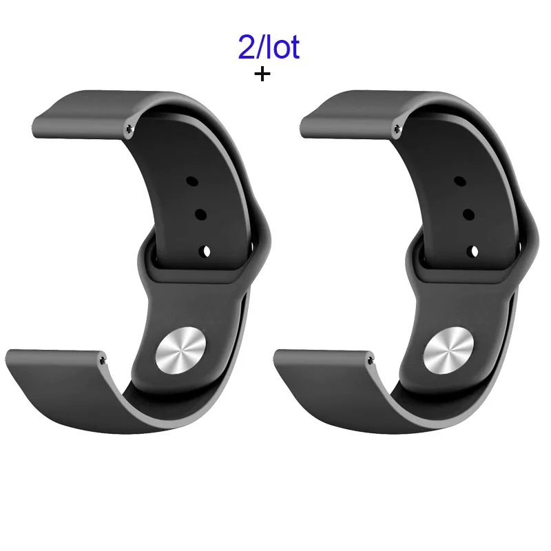 Black-Black 22 мм силиконовый браслет ремешок для Xiaomi Amazfit GTR 47 мм Pace Stratos ремешок для samsung gear S3 Galaxy 46 мм ремешок для часов - Цвет: Black-Black