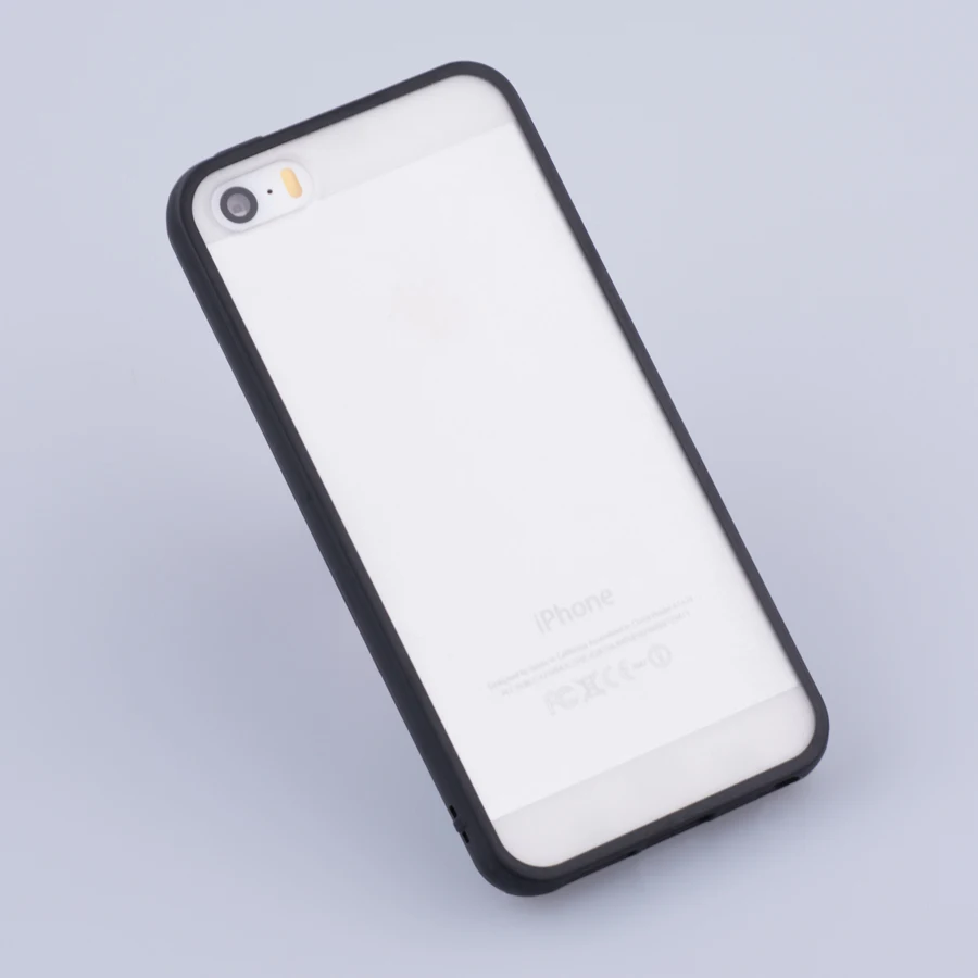 black IQD тонкий цветной ТПУ чехол для телефона для Apple iPhone 4, 4S, SE, 5S, 5, чехол, не царапающийся бампер, прозрачный скраб, задняя защитная оболочка se - Цвет: black