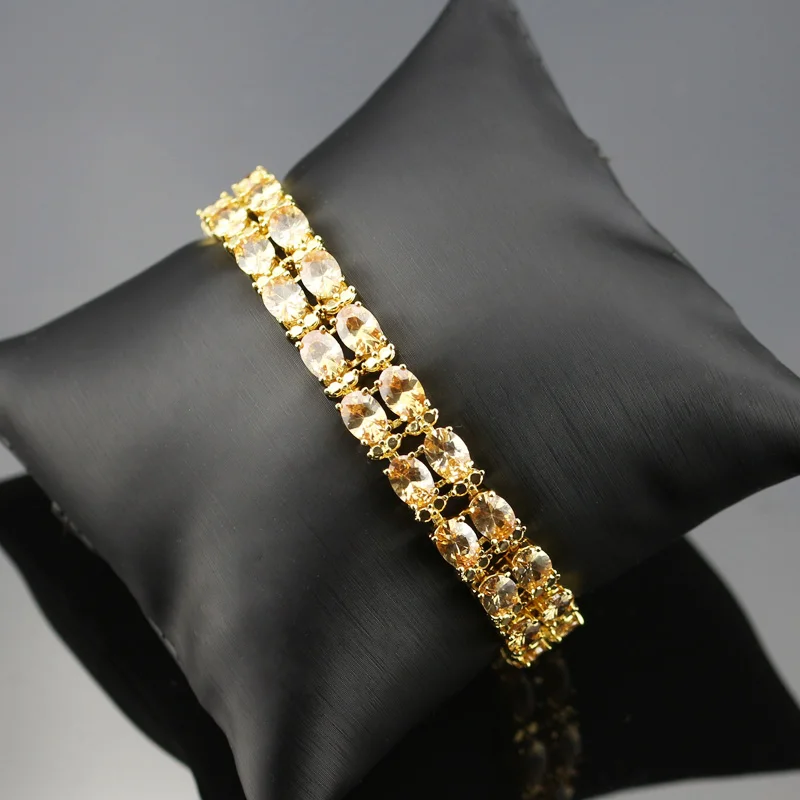 Оранжевый морганит стильный набор украшений для женщин белый циркон золотого