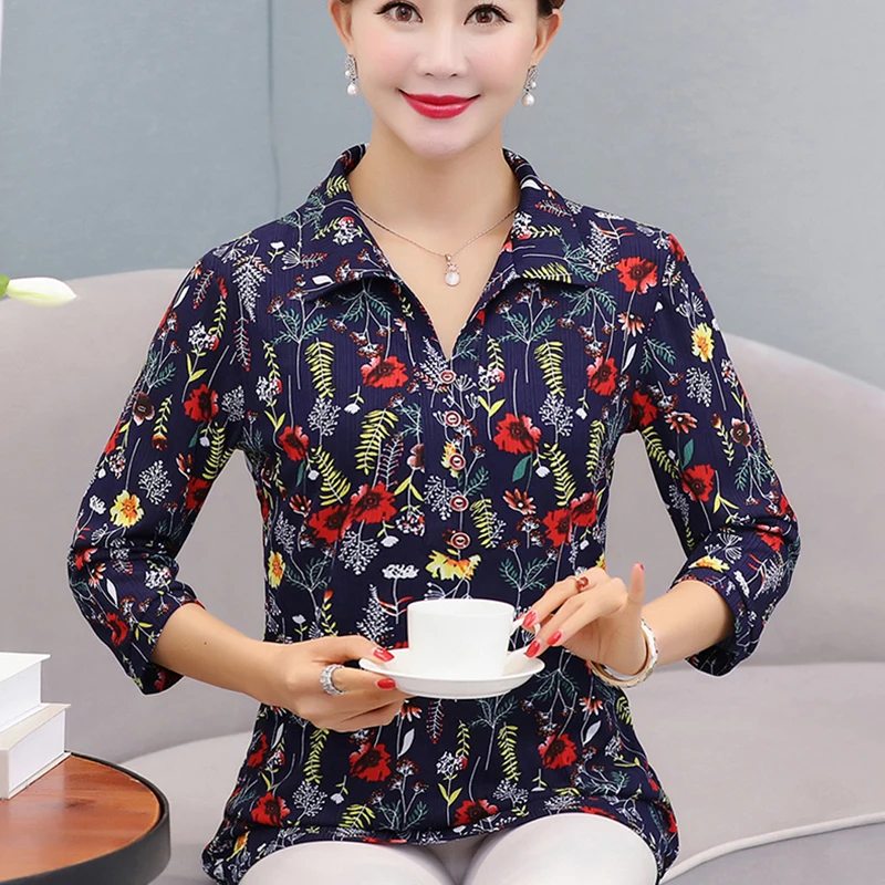 2019 женская летняя новая свободная рубашка большого размера модная с принтом