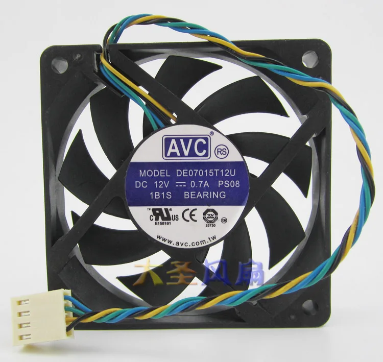 Оригинальный AVC DE07015T12U 7015 12В 0.7A70*70*15 мм 7 см 4 линии ШИМ вентилятор управления