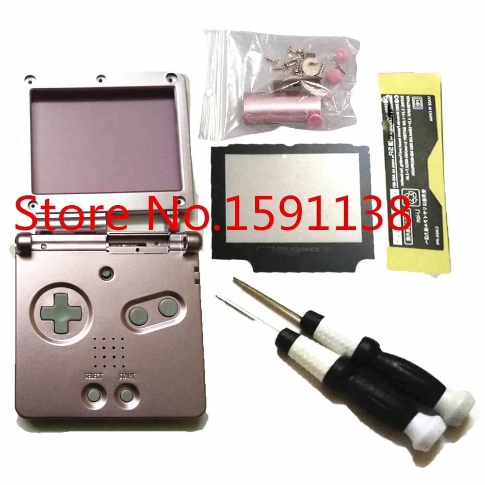 Новый набор полного комплекта розового цвета для обложки корпуса GameboyAdvance SP с отвертками X/Y Boy Advance Рождественский подарок.