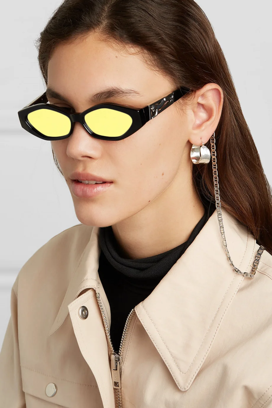 New Sunglasses Fashion Brand Ladies Sun Glasses Small Frame Cat Eye Cool White 3D Leopard Frame Black Yellow Blue Lens